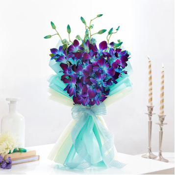 Tranquil Blue Orchid Bouquet